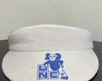 Vintage UNC Universität von North Carolina Visor Hat OSFA Tar Heels Capapple Hill College Basketball Air Jordan 23 1990er 90er Jahre