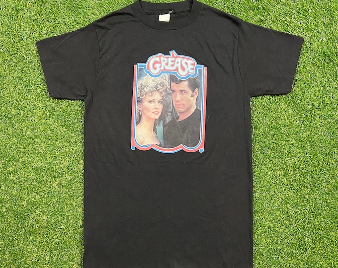 Vintage Grease T Shirt Tee Size Small S Paramount Pictures John Travolta Classical Musical Film Movie Promo 1970s 70s