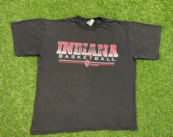 Vintage Indiana University Hoosiers T Shirt Tee Briar Creek Made USA Size Large L NCAA College Basketball IU Classic