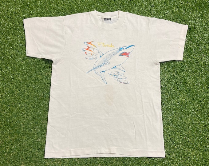 Vintage Florida T Shirt Tee Size Medium M Orlando Miami FL Sunshine State Tropical Beach 1990s 90s
