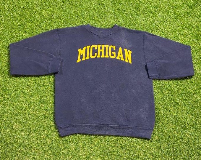 Vintage University of Michigan Wolverines Crewneck Sweatshirt Made USA Size Medium M NCAA College Football Big House Detroit 1990s 90s