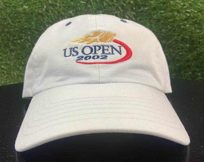 Vintage US Open 2002 Tennis Championships Strap Back Hat OSFA Wimbledon Serena Williams Andre Agassi Classic 00s