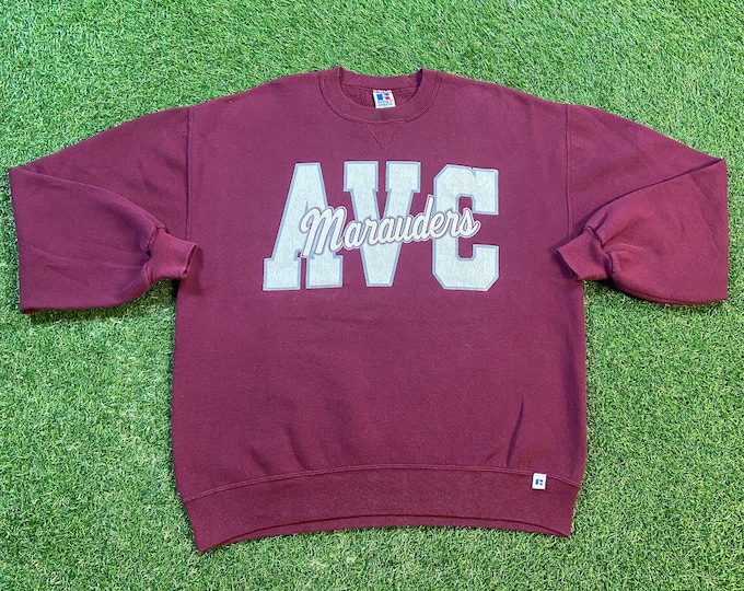 Vintage Antelope Valley College AVC Marauders Crewneck Sweatshirt Russell Athletic Made USA Size Xtra Large XL Lancaster California 1990s