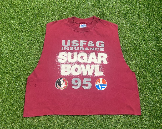 Vintage Florida Gators vs Florida State Seminoles Crop Top Shirt Made USA Size Xtra Large XL 1995 Sugar Bowl NCAA College Football 90s