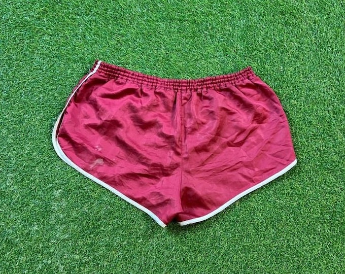 Vintage Red Short Shorts Size Small S Athletic Gear Comfy 1970s 70s Athletic Shorts Running Booty Cute Classic Sportswear