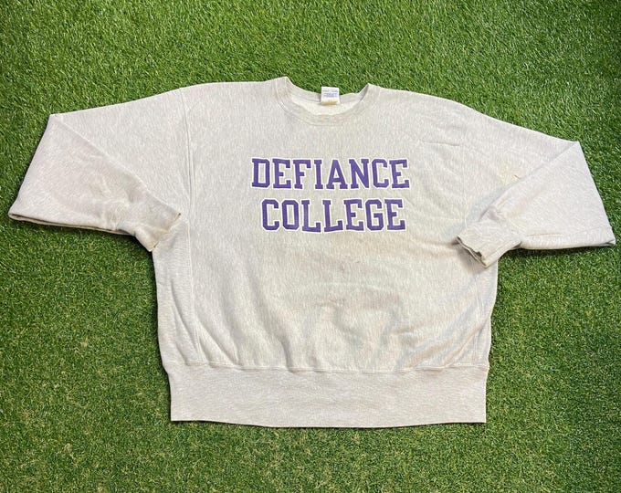 Vintage Defiance College Crewneck Sweatshirt Champion Size Xtra Large XL Ohio University Pull Over Oversized 1990s 90s