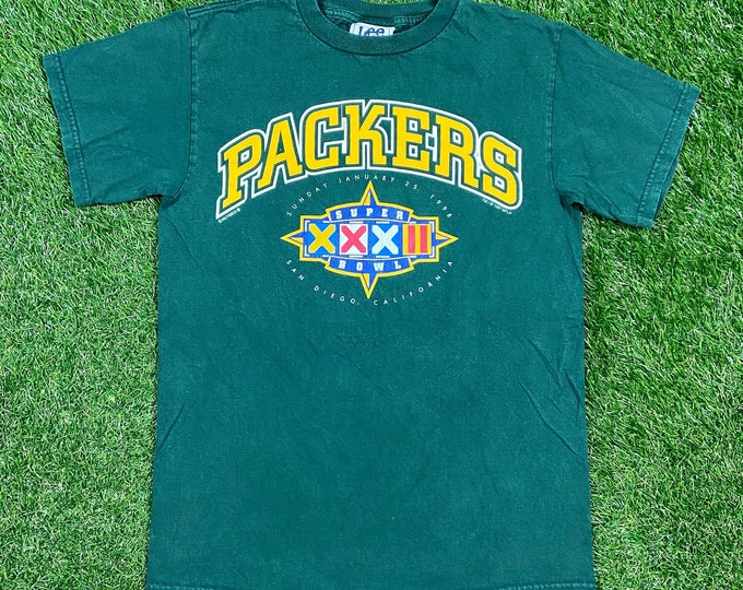 Vintage Green Bay Packers Super Bowl XXXII T Shirt Lee Sport Made USA Size Xtra Large NFL Football Wisconsin Cheese Heads Brett Favre 90s