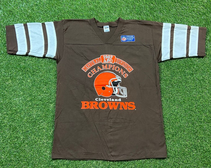 Vintage Cleveland Browns T Shirt Tee Trench Made USA Size Large L Ohio NFL Footballs 1990s 90s