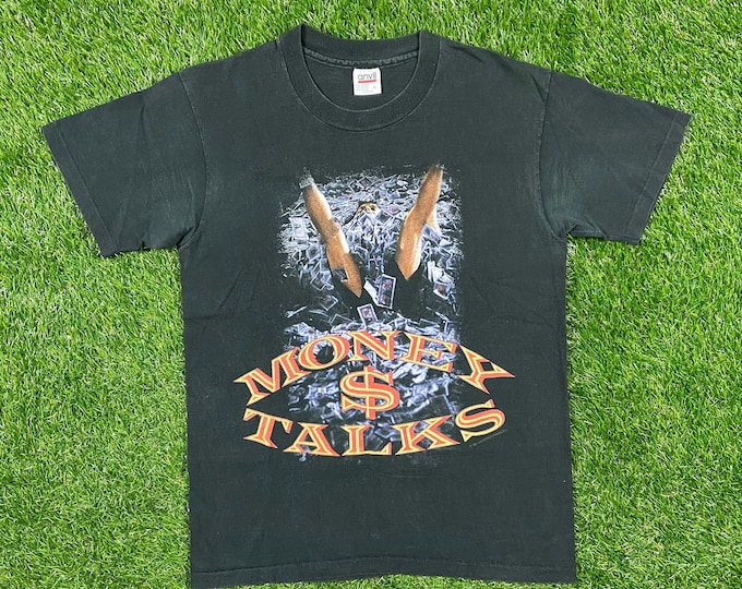 Vintage AC DC Money Talks T Shirt Rock Tee Anvil Made USA Size Large 1980s Hard Rock Rare Print!