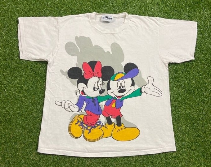 Vintage Mickey and Minnie Mouse T Shirt Tee Jerry Leigh Made USA Size Xtra Large XL Walt Disney World Magic Kingdom WDW Disneyland 1990s 90s