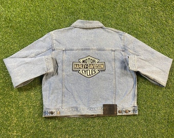 【激レア】美品✨HARLEY-DAVIDSON デニムジャケット ロゴ バイカー d9f8d8daca42c9b975f1296d366395