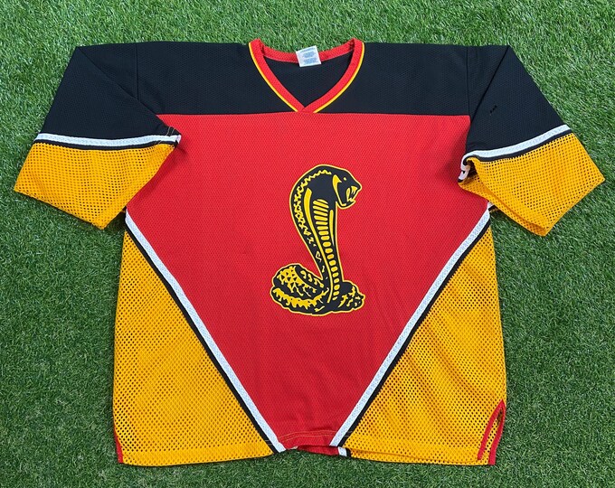 Vintage Cobra Hockey Jersey Athletic Knit Made in Canada Size Xtra Large XL NHL Hockey Classic Graphic 1990s 90s