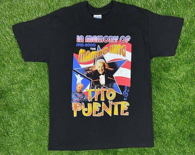 Vintage Tito Puente In Memory of T Shirt Music Tee Gildan Size Large Rare Music Salsa Puerto Rico Mambo King Rap Tee