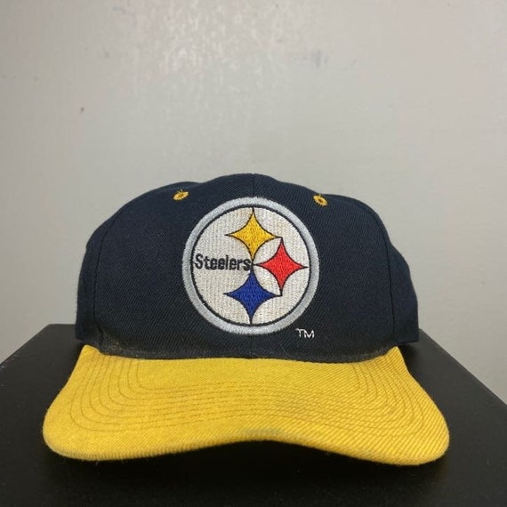 Vtg Pittsburgh Steelers Logo 7 Yellow NFL Snapback Hat