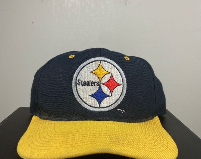 Vintage Pittsburgh Steelers Strap Back Hat Pennsylvania NFL Football 90s Cap Classic 1990s