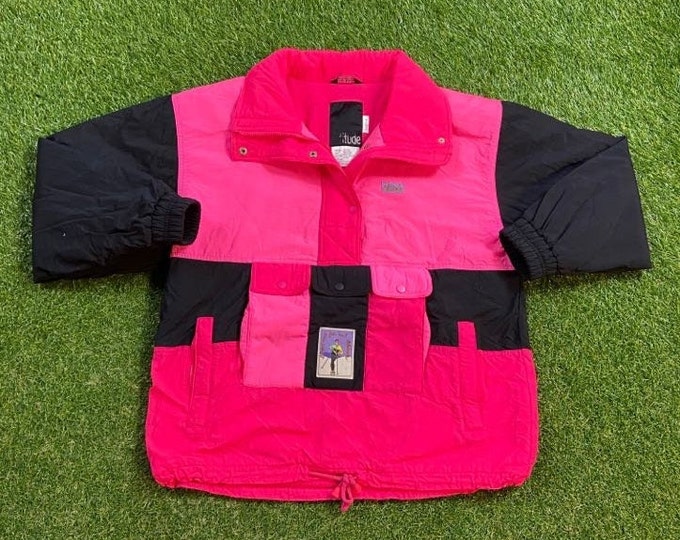 Vintage Graphic Windbreaker Zip Up Jacket Altitude Size Large L Multicolor Streetwear Sport Active Wear Ski Jacket Light Rain Coat 1990s