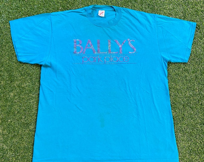 Vintage Bally's Park Place T Shirt Tee Jerzees Made USA Size Xtra Large XL Atlantic City New Jersey Casino Hotel Resort 1990s 90s