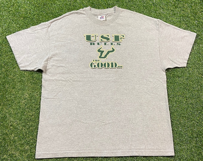 Vintage University of South Florida T Shirt Tee Size XXL 2XL USF Bulls Tampa Bay Florida NCAA College Football 1990s 90s