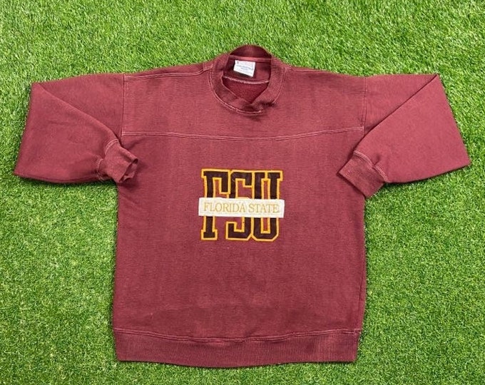 Vintage Florida State University Seminoles Crewneck Sweatshirt Size Medium M NCAA College Football FSU Pull Over Oversized