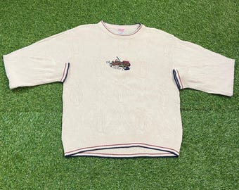 Vintage Golf Knit Crewneck Sweater Size Large L Masters Tournament US Open Masters Collection Tiger Woods Pull Over Oversized 1990s 90s