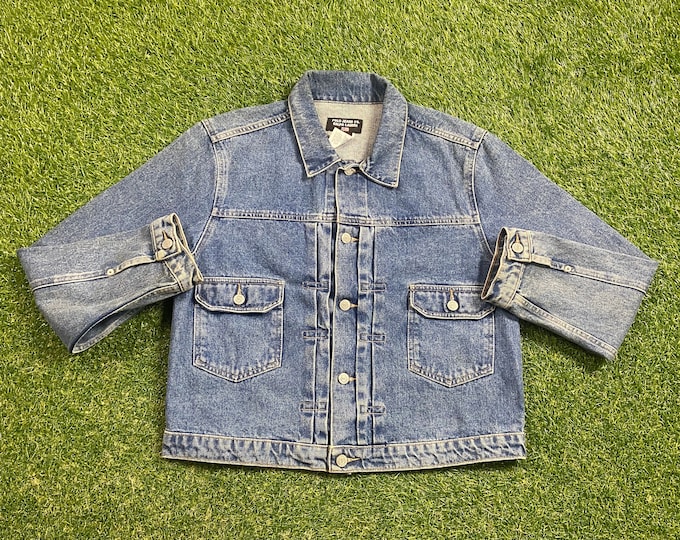Vintage Polo Jeans Co Ralph Lauren Jean Jacket Size Large L American USA Classic Blue Jean Jacket Button Down 1990s 90s Original