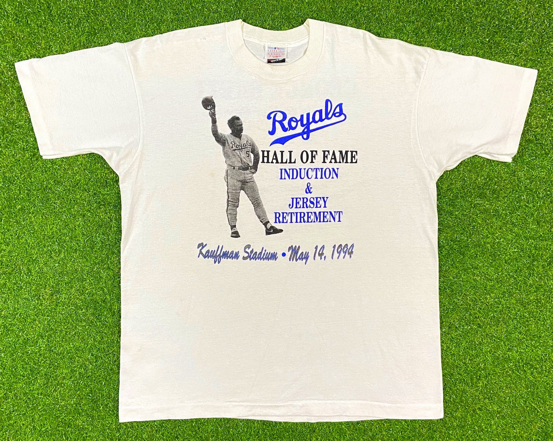 Vintage Kansas City Royals George Brett Hall Of Fame Tee T Shirt Fruit of  the Loom XL Made USA 1990's MLB 90s Chiefs Baseball Retired Number