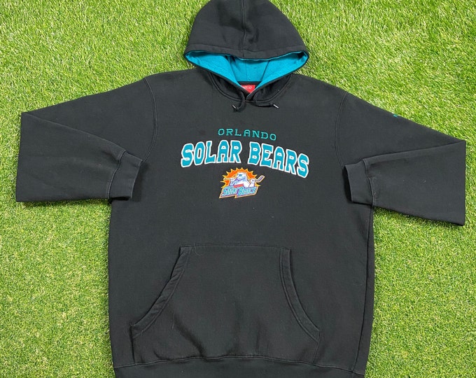 Vintage Orlando Solar Bears Hoodie Sweatshirt Reebok Size Xtra Large XL NHL Hockey Florida Classic 1990s 90s Pull Over