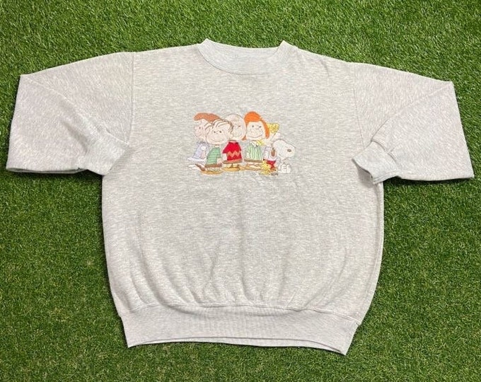Vintage Charlie Brown Crewneck Sweatshirt Size Large L Peanuts Snoopy Joe Cool Classic Cartoon Original 1990s 90s Pull Over
