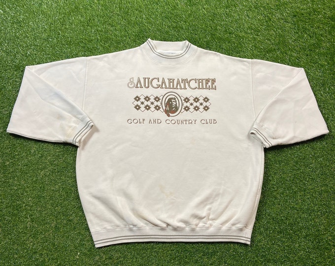 Vintage Saugahatchee Golf and Country Club Crewneck Sweatshirt Size XXL 2XL US Open Masters Tournament Tiger Woods Pull Over Oversized