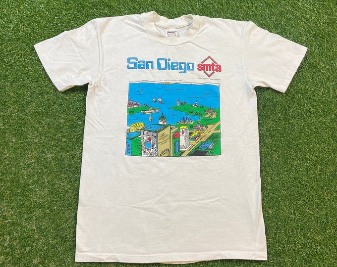Vintage San Diego SMTA T Shirt Tee Stedman Made USA Size Medium M Surface Mount Technology Association Padres Chargers California 1990s 90s