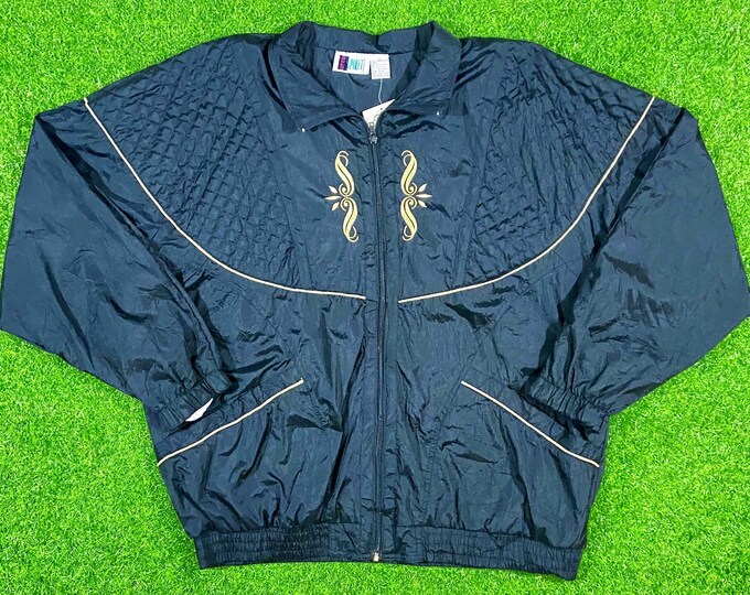 Vintage Windbreaker Zip Up Jacket Bold Spirit Xtra Large Stripe Streetwear Surf XL Classic Light Rain 1990s New With Tags Deadstock Track