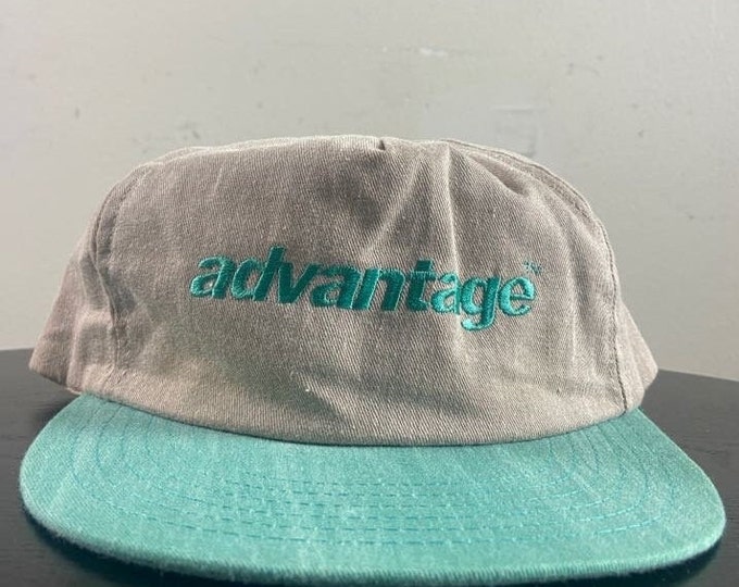 Vintage Advantage Snapback Hat Made USA OSFA Classic Trucker Hat Rare Cap 1980s 80s