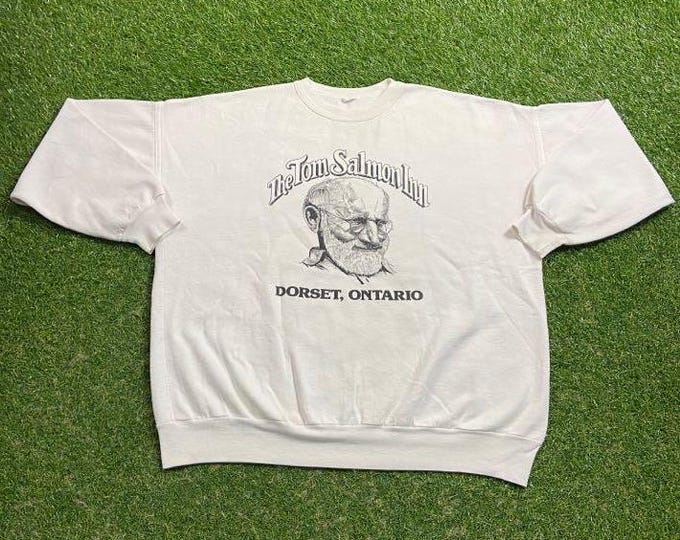 Vintage The Tom Salmon Inn Crewneck Sweatshirt Size Xtra Large XL Dorset Ontario Toronto Canada Pull Over Oversized 1990s 90s