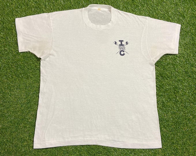 Vintage Ithaca College Crew T Shirt Tee Made USA Size Large L NCAA College Ny New York University Rowing Boats Regatta 1990s 90s Classic