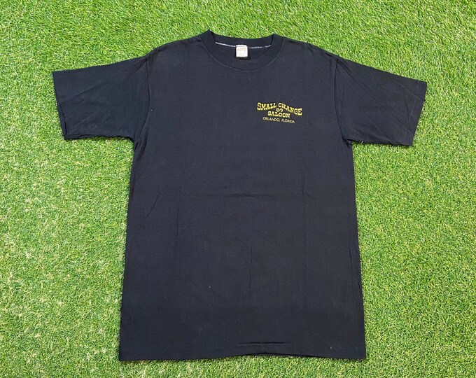 Vintage Small Change Saloon T Shirt Tee Sportswear USA Size Xtra Large XL Classic Bar & Grill Orlando Florida 1980s 80s