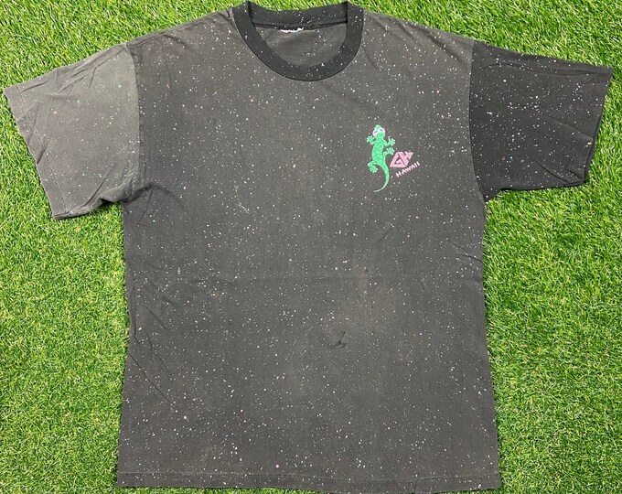 Vintage Gecko Hawaii T Shirt Tee Size Large L Waikiki Beach Honolulu Manoa Island Classic 1990s 90s