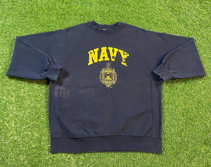 Vintage United States Navy Crewneck Sweatshirt Size Large L Marines Army United States Military Veteran Sea Pull Over Oversized