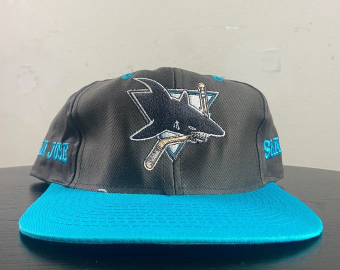 Vintage San Jose Sharks Snapback Hat Competitor OSFA NHL Hockey California 1990s 90s