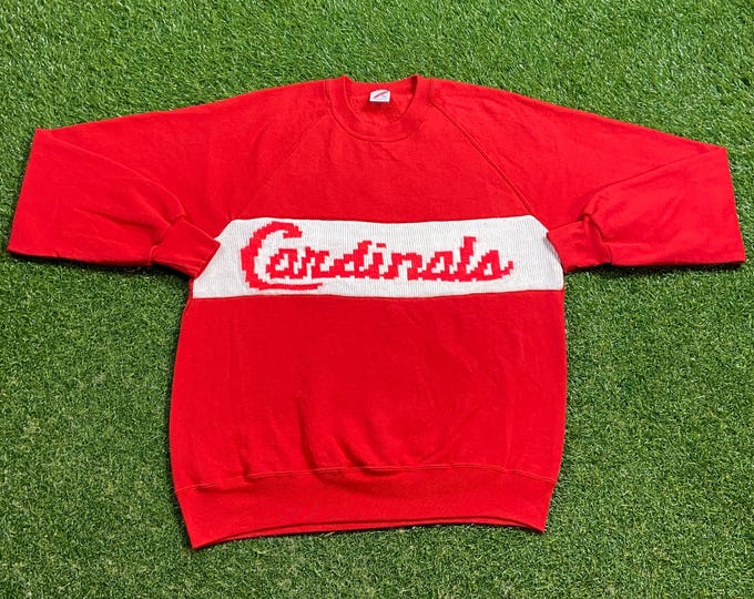 Vintage St Louis Cardinals Crewneck Sweatshirt Made USA Size Xtra Large XL MLB Baseball Missouri Cards Red Beautiful Pull Over Oversized 90s