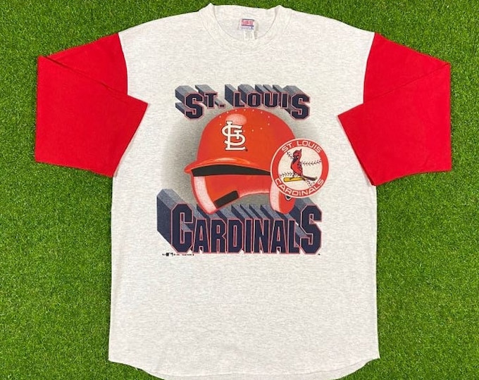Vintage St Louis Cardinals Half Sleeve T Shirt Teamwork Made USA MLB Baseball Missouri Large 80s Cards Red beautiful 1980s Original Classic