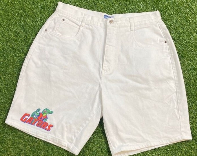 Vintage University of Florida Jean Shorts Size 16 UF Gators NCAA College Football Classic Fit Jhorts 1990s 90s