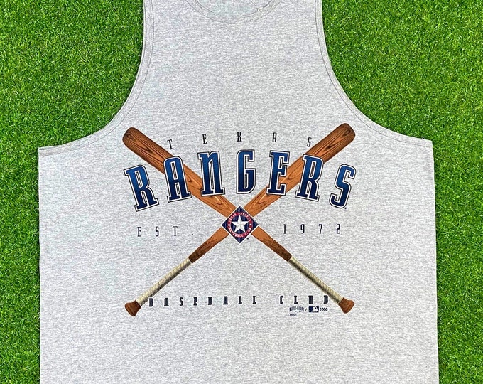 Vintage Texas Rangers Spell Out Tank Top Shirt Hank Aaron XXL NWT New With Tags MLB 90s Arlington 1990s Classic 2XL Sleeveless