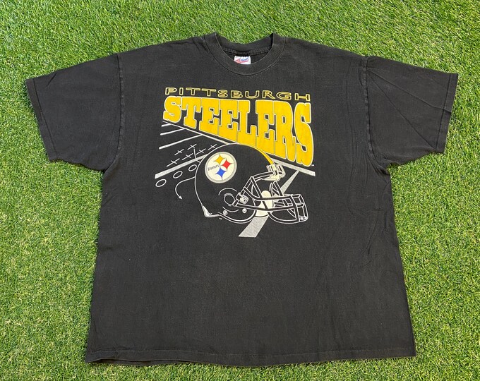 Vintage Pittsburgh Steelers T Shirt Tee Hanes Made USA Size XXL 2XL NFL Football Pennsylvania 1990s 90s