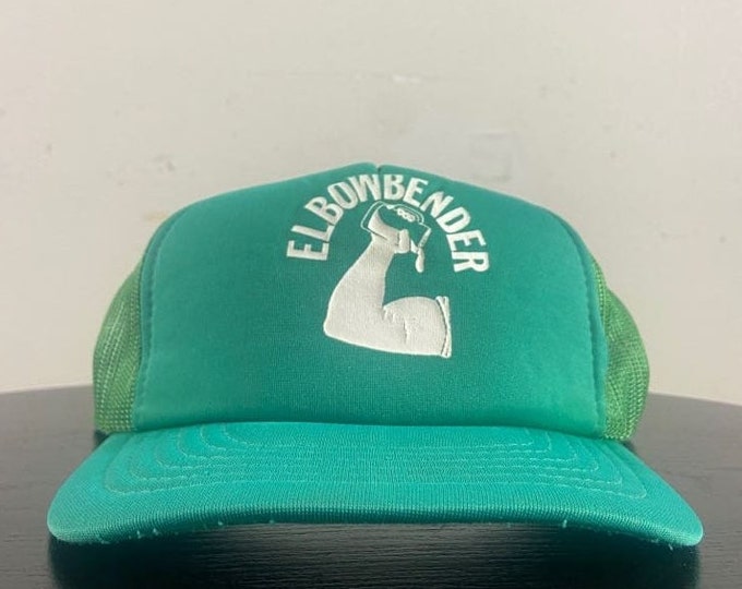 Vintage Elbow Bender Snapback Hat OSFA Beer Brew Alcohol Funny Comical 1990s 90s Original Cap