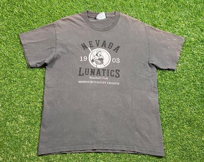 Vintage Nevada Lunatics T Shirt Tee Lee Size Medium M Minor League Baseball Missouri MLB 1990s 90s