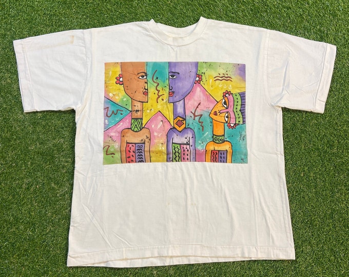 Vintage Art T Shirt Tee Swift Originals Size Medium / Large Cool Design Artsy Wacky 1990s 90s
