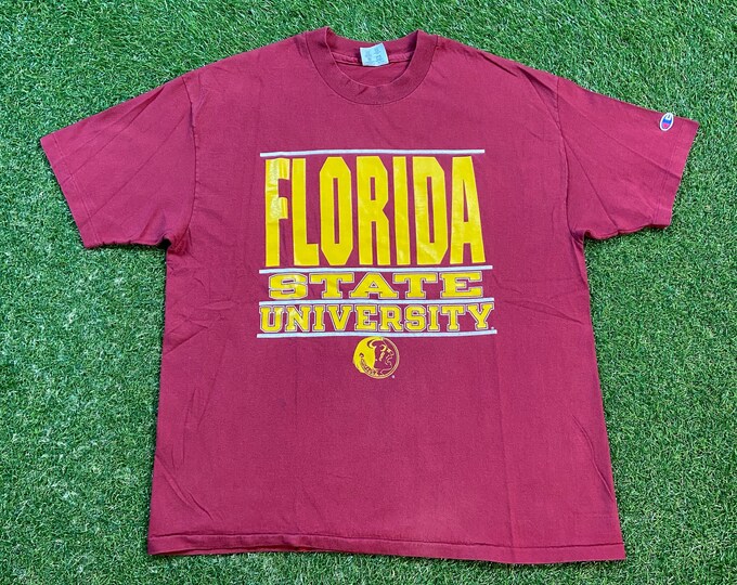 Vintage Florida State University Seminoles T Shirt Tee Champion Made Usa Size Xtra Large XL NCAA College Football FSU Tallahassee 1990s 90s