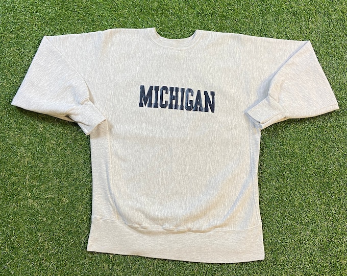 Vintage University of Michigan Crewneck Sweatshirt Made USA Xtra Large XL Wolverines NCAA College Football Detroit Big House Reverse Weave