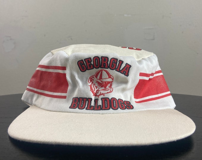 Vintage University of Georgia Bulldogs Helmet Hat Made USA Size Small / Medium NCAA College Football Athens Atlanta Painters Cap 1990s 90s