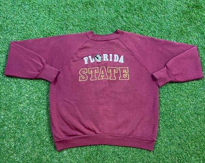 Vintage Florida State University Seminoles Crewneck Sweatshirt Size Small S NCAA College Football FSU Tallahassee 1990s 90s Pull Over